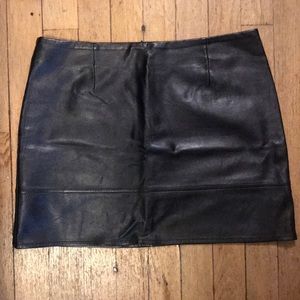 ASOS black leather mini skirt